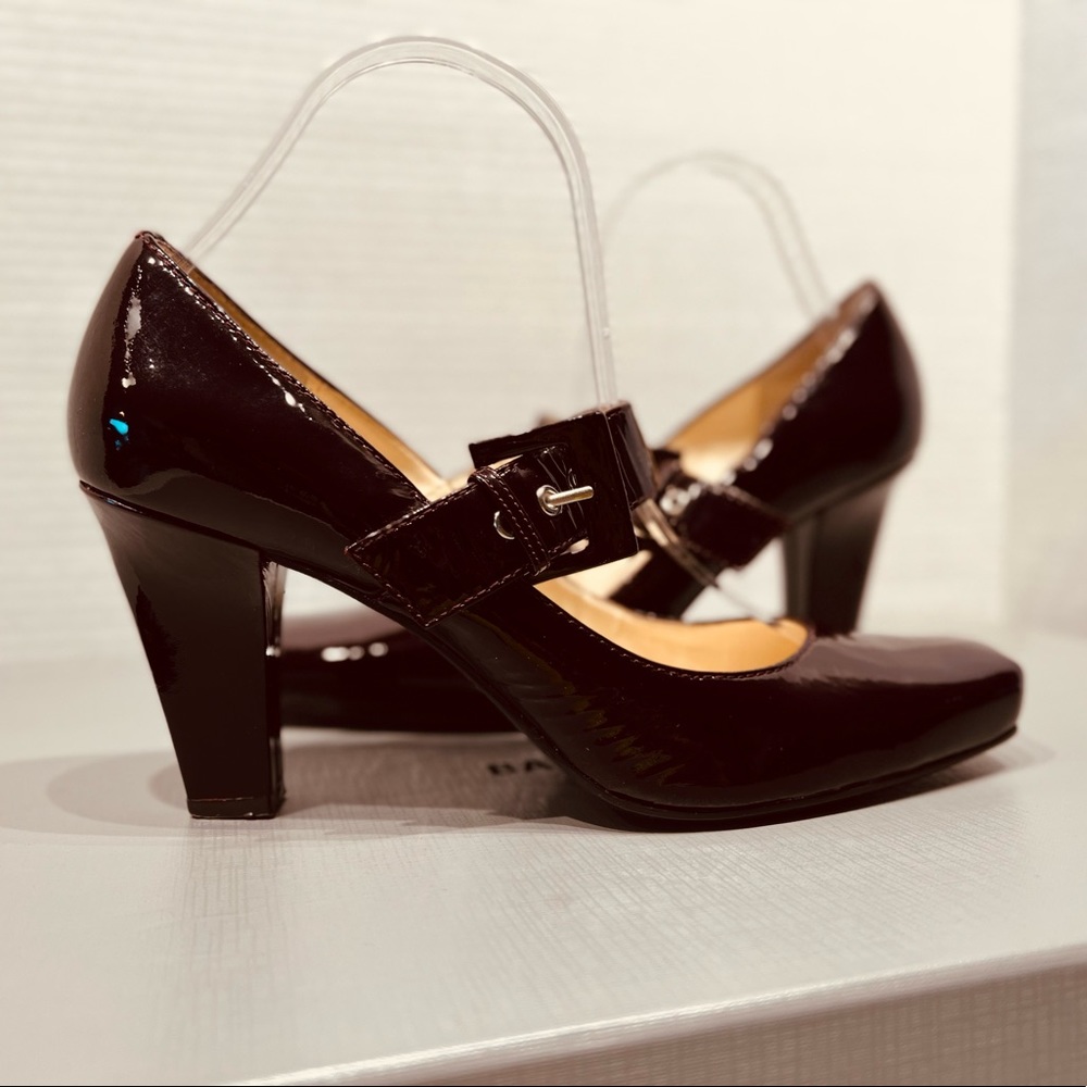 Franco Sarto Mary Jane Tenor Square Toes Side Buckle Closure Patent Leather - Picture 6 of 14